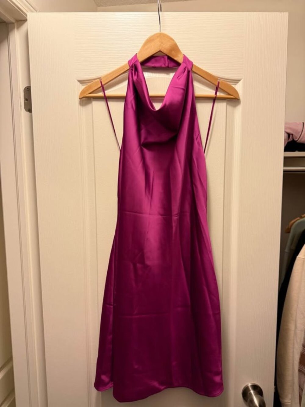Dynamite Halter Satin Mini Dress